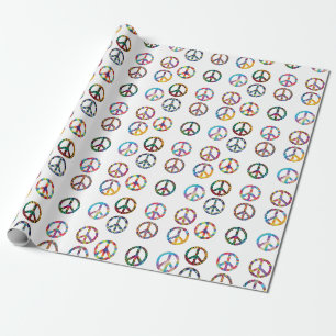 Papier Cadeau Papier d'enveloppement coloré des signes de paix
