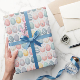 Papier Cadeau Papier d'enveloppement coloré d'oeufs de Pâques