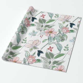 Papier Cadeau Papier d'enveloppement coloré floral