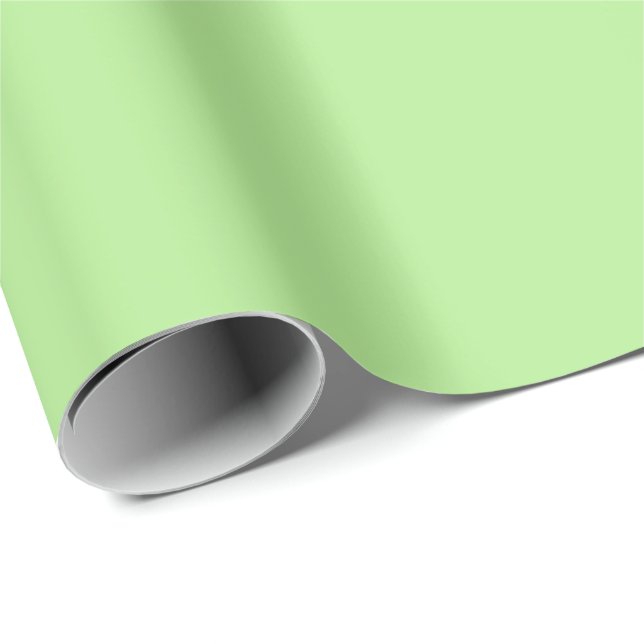 Papier Cadeau Papier d'enveloppement couleur solide en vert pomm (Coin rond)