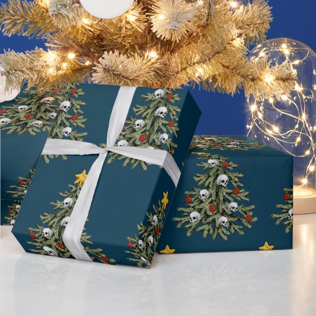 Papier Cadeau Papier d'enveloppement crânien déplaisant Arbre de (Vacances)