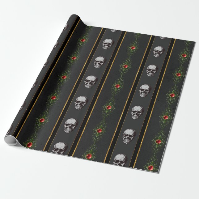 Papier Cadeau Papier d'enveloppement crânien déplaisant de Noël (Déroulé)