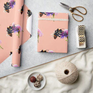 Papier Cadeau Papier d'enveloppement d'abeilles