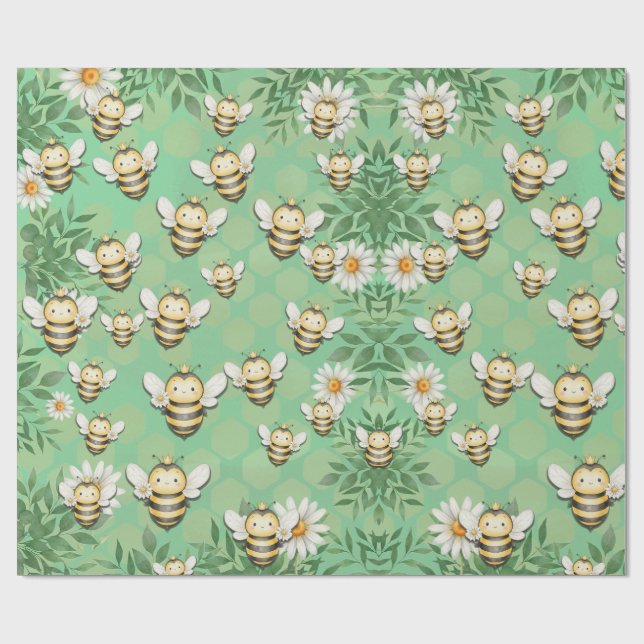 Papier Cadeau Papier d'enveloppement d'abeilles Little Buzz (Plat)
