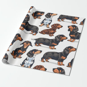 Papier Cadeau Papier d'enveloppement Dachshund Parade