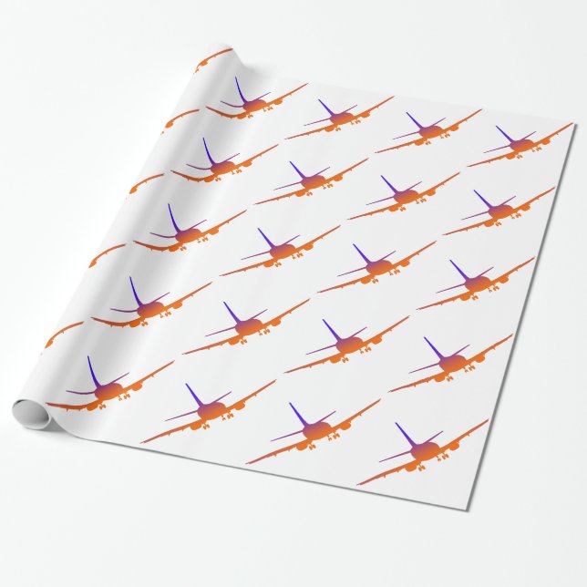 Papier Cadeau Papier d'enveloppement d'aéronef (Déroulé)