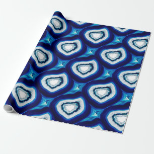 Papier Cadeau Papier d'enveloppement d'Agate Bleu Cobalt