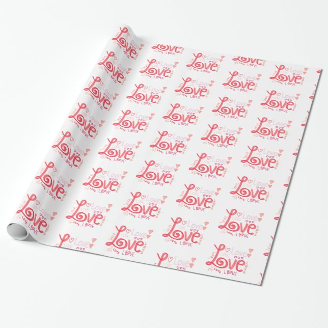 Papier Cadeau Papier d'enveloppement d'amour (Déroulé)