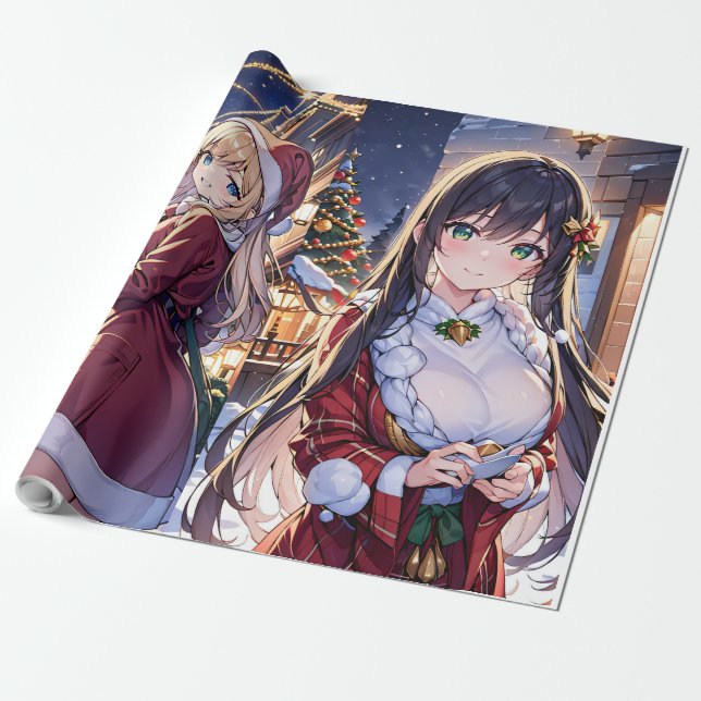 Papier Cadeau Papier d'enveloppement d'Anime de Noël (Déroulé)