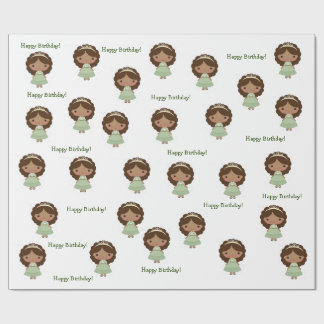 Papier Cadeau Papier d'enveloppement d'anniversaire pour fille