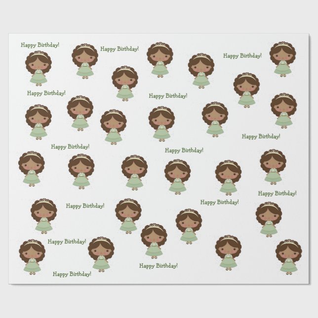 Papier Cadeau Papier d'enveloppement d'anniversaire pour fille (Plat)