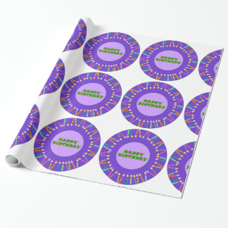Papier Cadeau Papier d'enveloppement d'anniversaire violet