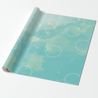 Papier Cadeau Papier d'enveloppement d'aquarelle bleu Aqua