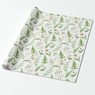Papier Cadeau Papier d'enveloppement d'aquarelle fleur sauvage e