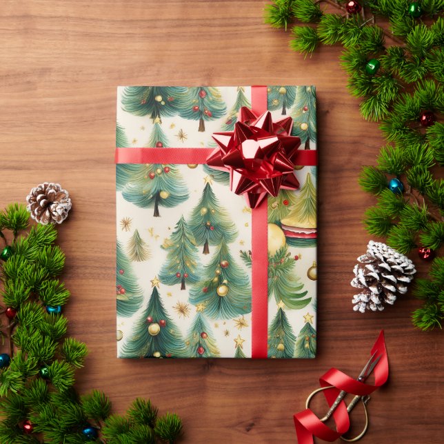 Papier Cadeau Papier d'enveloppement d'arbre de Noël (Cadeau de vacances)