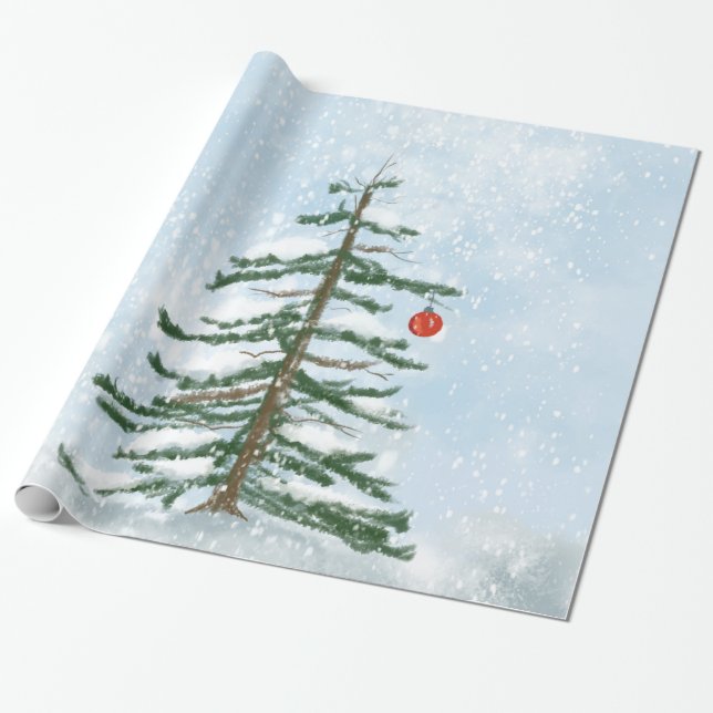 Papier Cadeau Papier d'enveloppement d'arbre de Noël (Déroulé)
