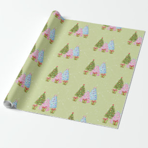 Papier Cadeau Papier d'enveloppement d'arbre de Noël