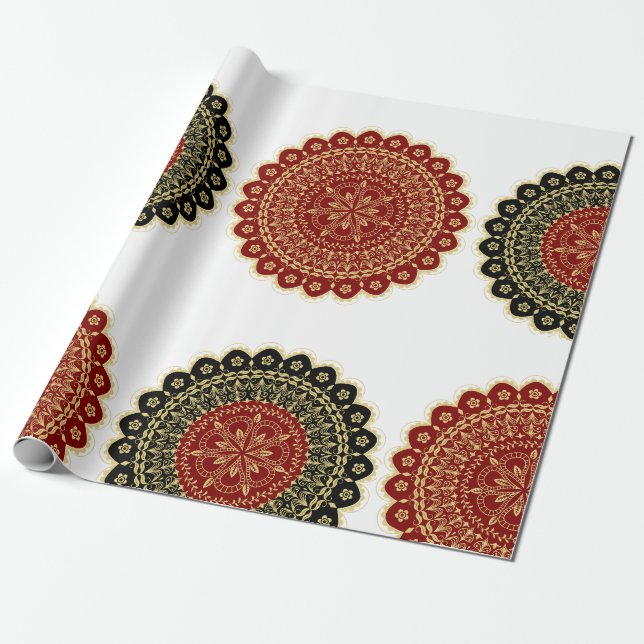 Papier Cadeau Papier d'enveloppement d'art Mandala (Déroulé)
