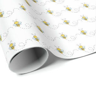 Papier Cadeau Papier d'enveloppement de Baby shower d'abeille