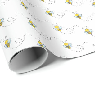 Papier Cadeau Papier d'enveloppement de Baby shower d'abeille