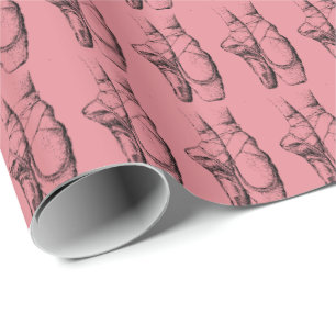 Papier Cadeau Papier d'enveloppement de ballet rose