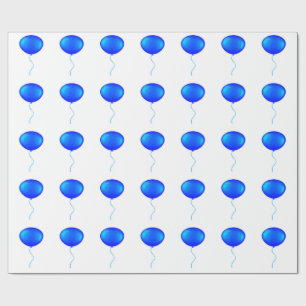 Papier Cadeau Papier d'enveloppement de ballons bleus