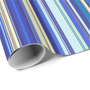 Papier Cadeau Papier d'enveloppement de bandes bleues