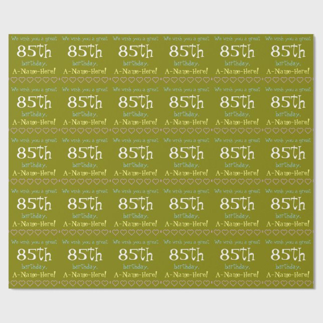 Papier Cadeau Papier d'enveloppement de base 85e anniversaire (Plat)