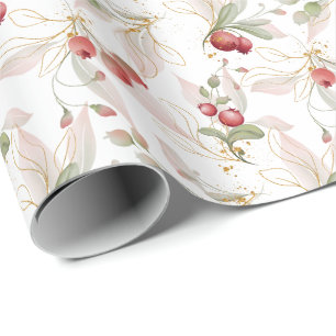 Papier Cadeau Papier d'enveloppement de Berry Elegant de Noël