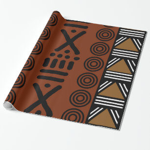 Papier Cadeau Papier d'enveloppement de Bogolan africain imprimé