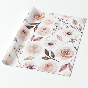 Papier Cadeau Papier d'enveloppement de Boho Florals rustique de