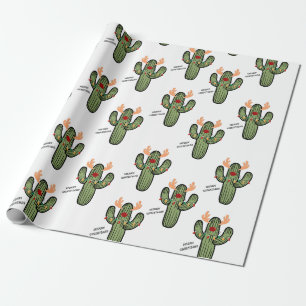 Papier Cadeau Papier d'enveloppement de cactus de Noël