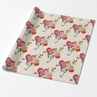 Papier Cadeau Papier d'enveloppement de cadeaux romantique pour 