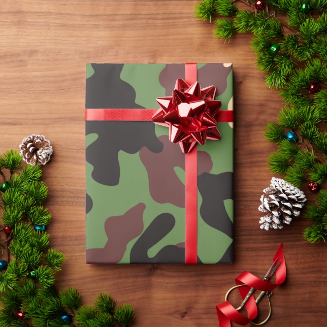Papier Cadeau Papier d'enveloppement de Camo (Cadeau de vacances)