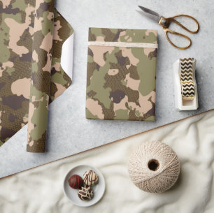 Papier Cadeau Papier d'enveloppement de camo de marais