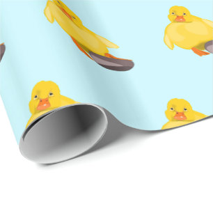 Papier Cadeau Papier d'enveloppement de canard jaune - votre cou