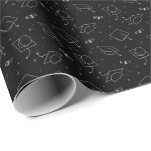 Papier Cadeau Papier d'enveloppement de capuchon de graduation n