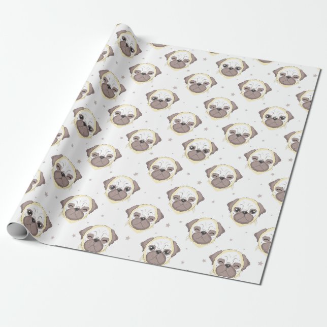 Papier Cadeau Papier d'enveloppement de carlins (Déroulé)