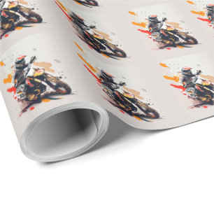 Papier Cadeau Papier d'enveloppement de cartons motocross