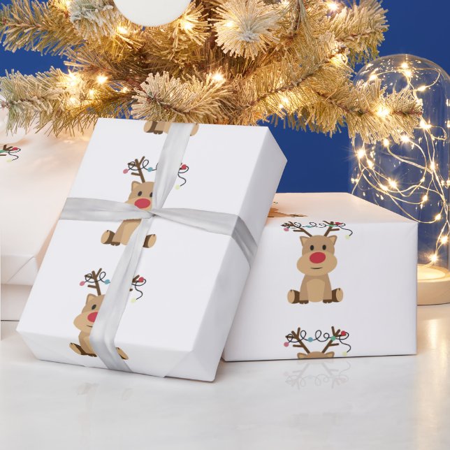Papier Cadeau Papier d'enveloppement de cerfs de Noël (Vacances)