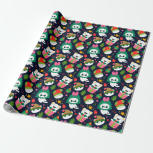 Papier Cadeau Papier d'enveloppement de chats de Noël