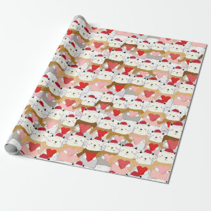 Papier Cadeau Papier d'enveloppement de chats de Noël