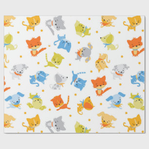 Papier Cadeau Papier d'enveloppement de chats et de chiens de co