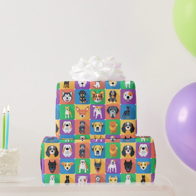Papier Cadeau Papier d'enveloppement de chien (Cadeaux de fête)