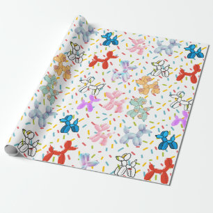Papier Cadeau Papier d'enveloppement de chien de ballon