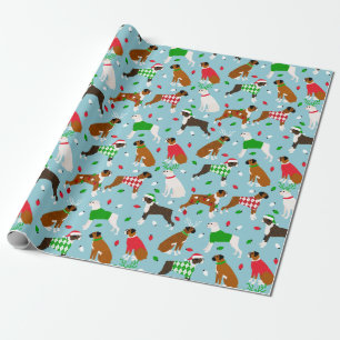Papier Cadeau Papier d'enveloppement de chien de boîte de Noël