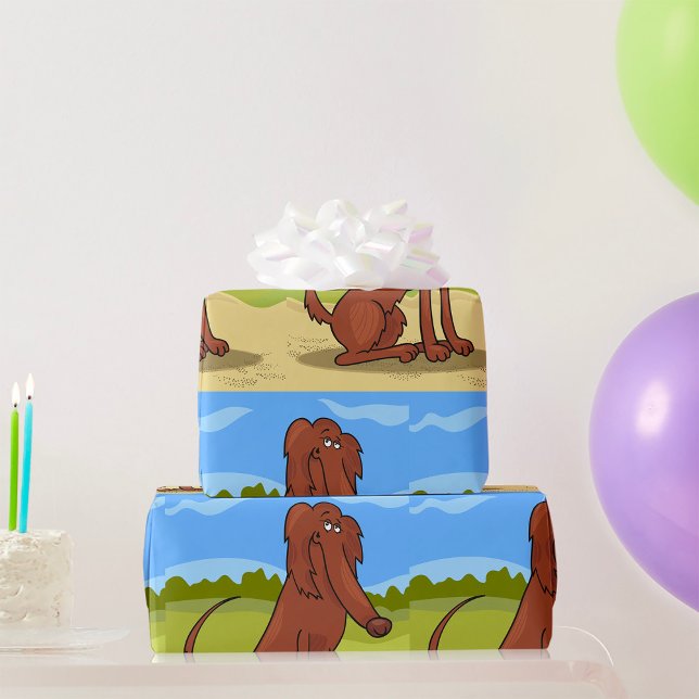 Papier Cadeau Papier d'enveloppement de chien de plateau irlanda (Créateur téléchargé)