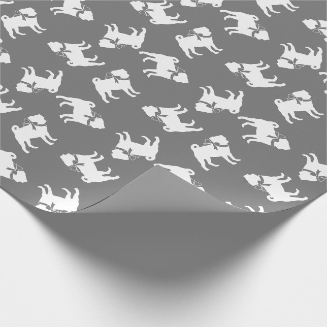 Papier Cadeau Papier d'enveloppement de chiot carlin (Coin)