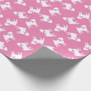 Papier Cadeau Papier d'enveloppement de chiot carlin