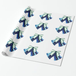Papier Cadeau Papier d'enveloppement de cloches bleues